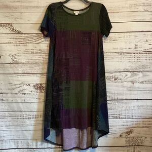 LuLaRoe High-Low Dress in Purple and Green